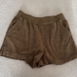 Roots Brown Terry Athletic Shorts